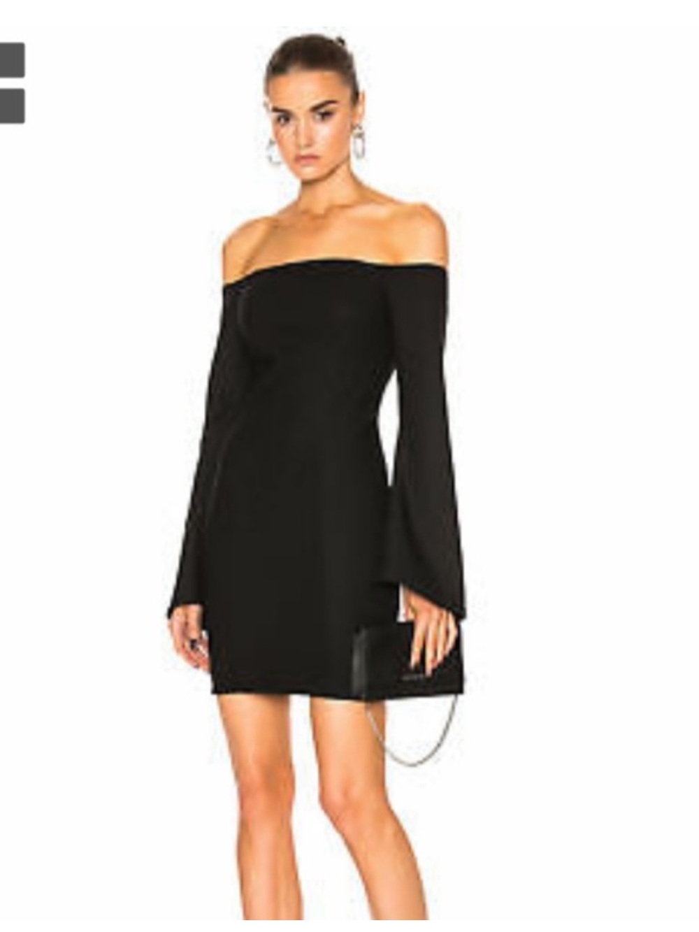 NWT cinq a sept niara Off-the-Shoulder Black Mini Dress size 4 runs small